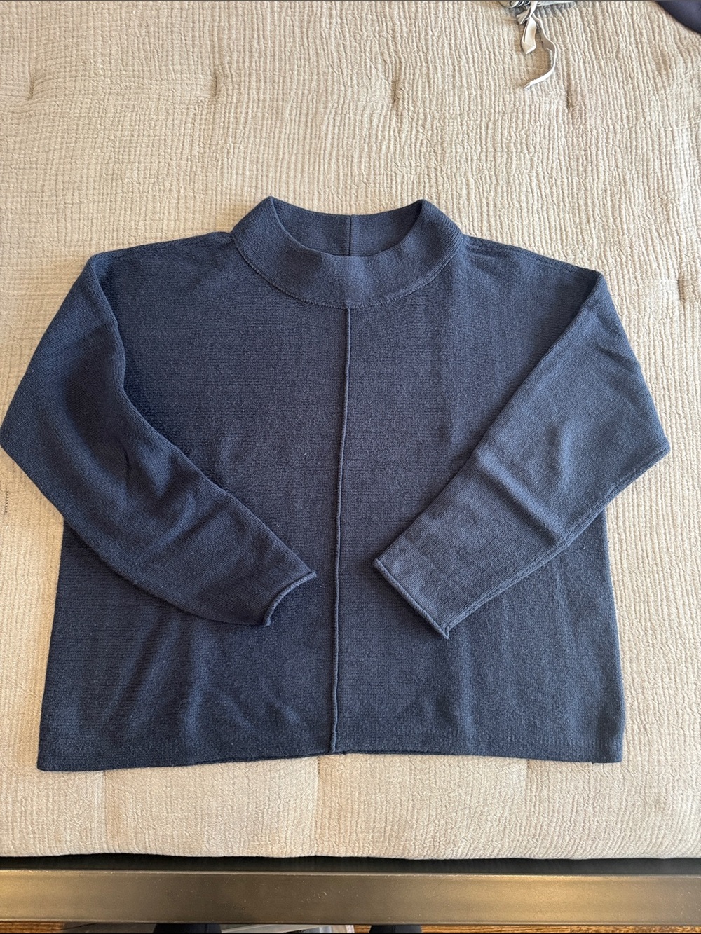 Eileen Fisher Navy Boxy Sweater- XS